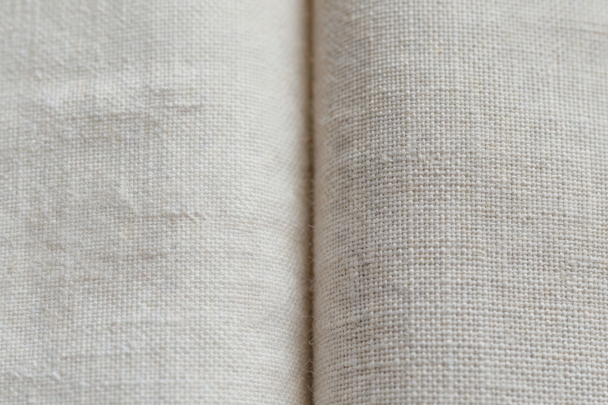 Side-by-side comparison of cotton and linen fabric samples