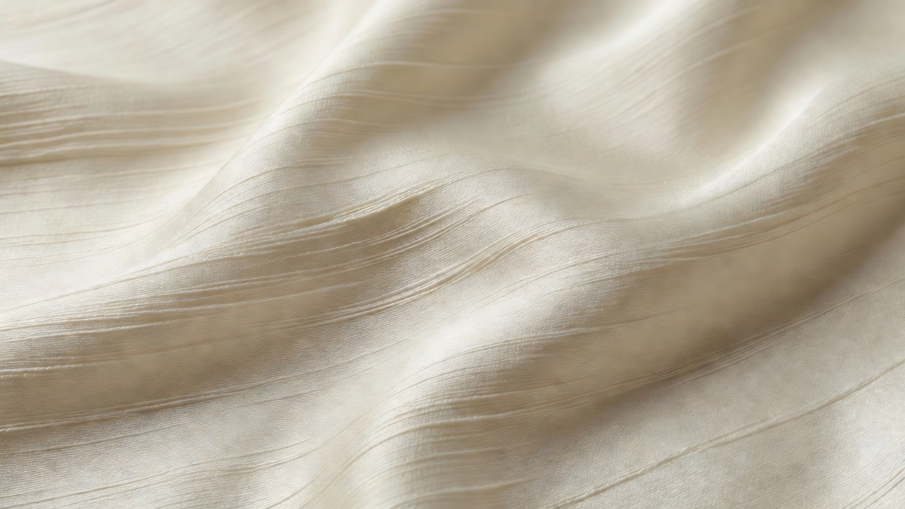 Satin weave fabric showing smooth shiny surface and long float structure